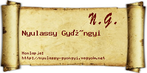 Nyulassy Gyöngyi névjegykártya