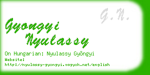 gyongyi nyulassy business card