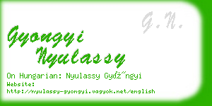 gyongyi nyulassy business card